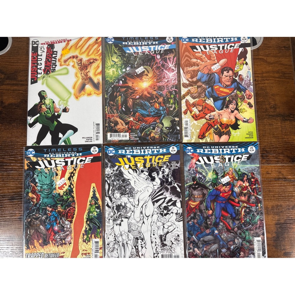 DC Rebirth Justice League Comic Lot 6 Issues vs Suicide Squad 18 19 20 Variant